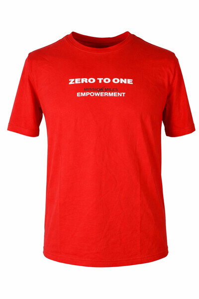 trender 26Ydt1000024 Red Men's T-Shirt Zero to One O Neck