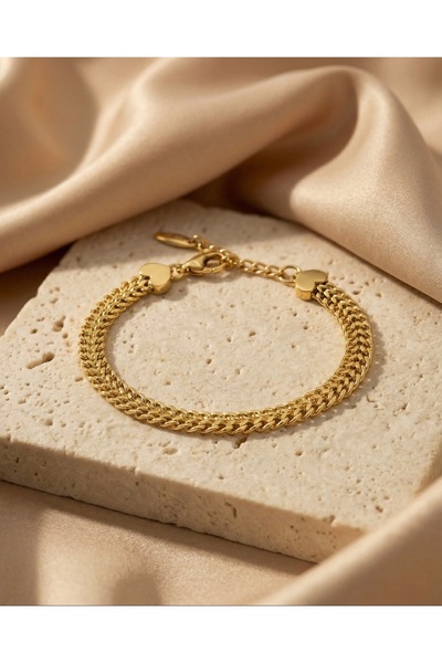 Mope Accessories القلب مفصلة سوار شبكة الصلب