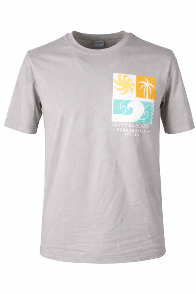 trender 26Ydt1000025 Gray Men's T-Shirt Surfing O Neck