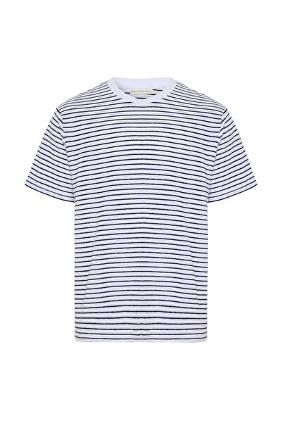Mudo Striped Crew Neck Knitted T-Shirt