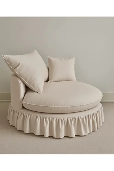 Darif كرسي لاونج مودرن, دائري الخشب سويدي