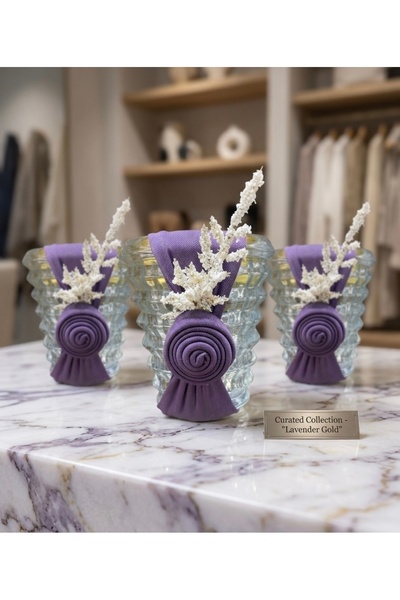 ABBRA توزيعات مبخرة زجاج 12 قطعه لون القماش حسب الطلب