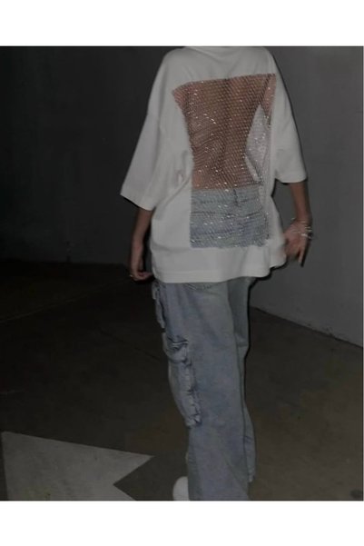 eyonnwear Tricou Stoned detaliu la spate supradimensionat