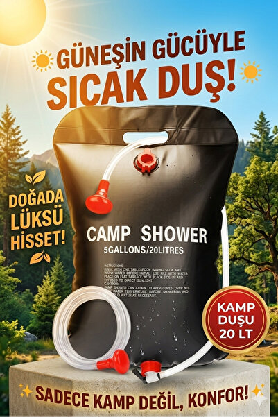 Lunihome Kamp Duşu 20 LT Portatif Taşınabilir Kompakt Camp Shower 20 Litre Ou...