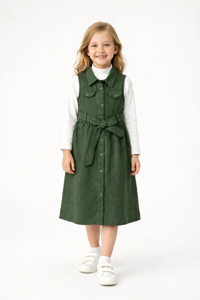 MeaShop Girl's Festive Long Dress Long Sleeve T-Shirt Midi Length Dress Gilet...