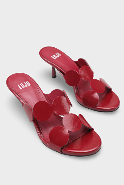 LOJO Women's Oval Toe Banded Daily Heels Slipper Loara Claret Red