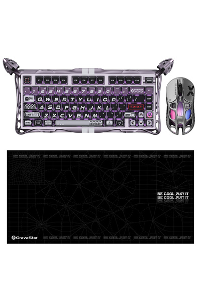 Gravastar V75 Pro Manyetik Kablolu Gaming Klavye, XPro Kablosuz Optik Mouse v...