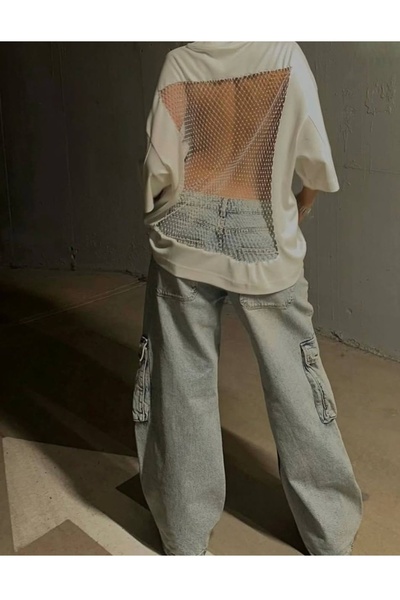 eyonnwear Оверсайз тениска с детайли „Taşlı Sırt“