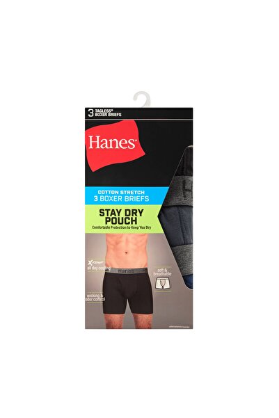 HANES Stay Dry Pouch Boxer Briefs, Cotton Stretch Boxer Brief with Leak Prote...