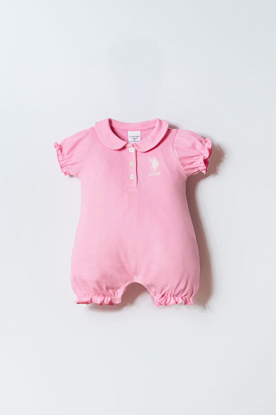 U.S. Polo Assn. Kız Bebek Pembe Tulum