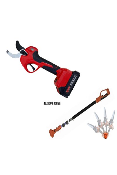 HAKTOR Rico Şarjlı Bahçe Dal Bağ Budama Makası Teleskopik Uzatma Kolu Takım