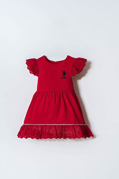 U.S. Polo Assn. Kız Bebek Kırmızı Elbise