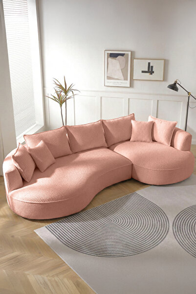 Eymense Venedik Plus Köşe Koltuk Sağ Köşe Pudra