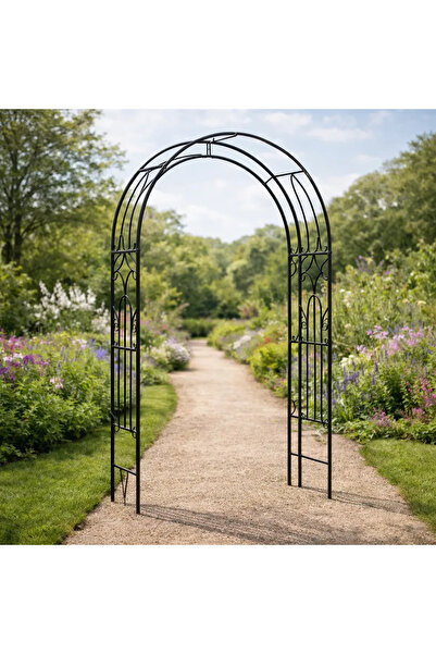 SERSIMO Pergolă de grădină pentru plante cățărătoare din oțel vopsit electros...