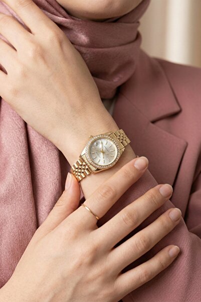 InStyle Stone Dial Classic Stylish Gold Women's Wristwatch