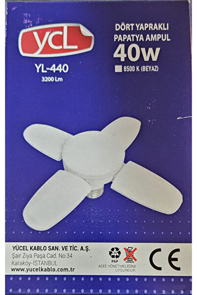 YCL YL-440 Beyaz (6500K) 3200 Lm 40 Watt Dört Yapraklı Papatya LED Ampul