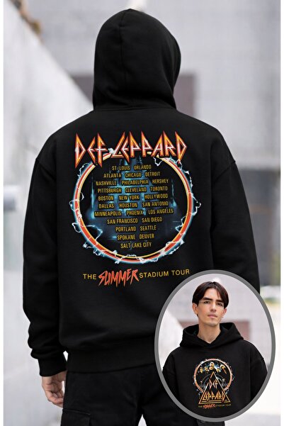 Fuddy Moda Ουνισέξ oversized Def Leppard The Summer Stadium Tour Sırt με τύπω...