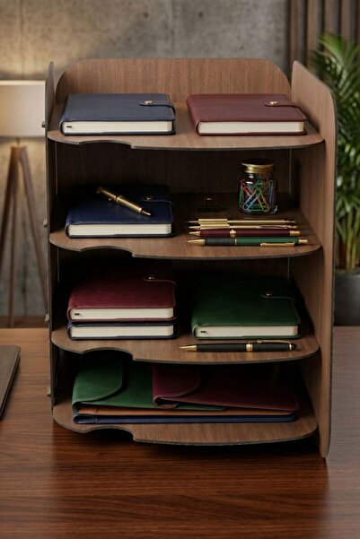 StarLightning Desk Organizer Organizer Document Rack Desktop Organizer Walnut...
