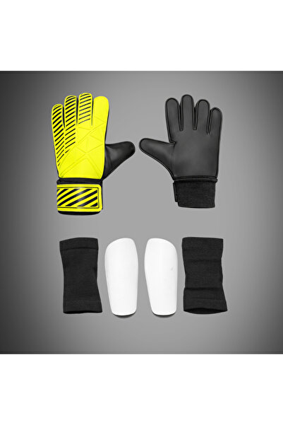 unes قفازات حارس المرمى باللون الأصفر الفسفوري مع شعار NK + مجموعة واقي الساق...