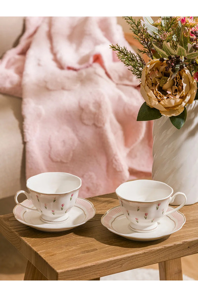 LC Waikiki Lcw Home Mixed Printed 2-Person Porcelain Coffee Cup Set 90 ml