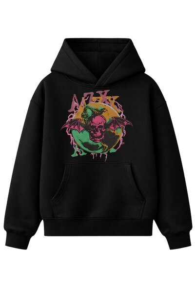 Fuddy Moda Πολύχρωμο φούτερ Unisex Avenged Sevenfold με τύπωμα με κουκούλα με...