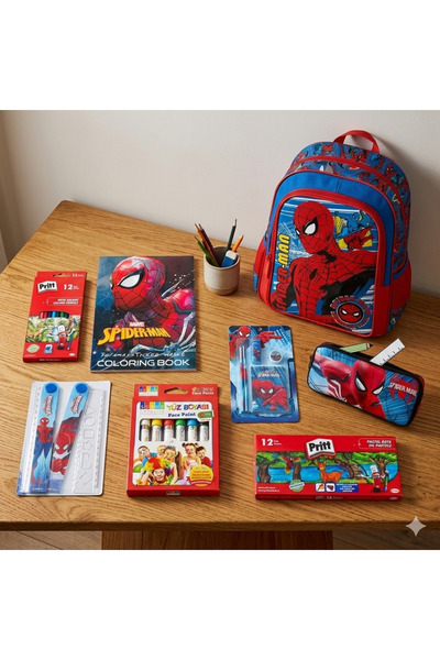 Pritt Spider-Man Lisanslı Mega Okul Seti - 12 Parça Full Aktivite Paketi (Çan...