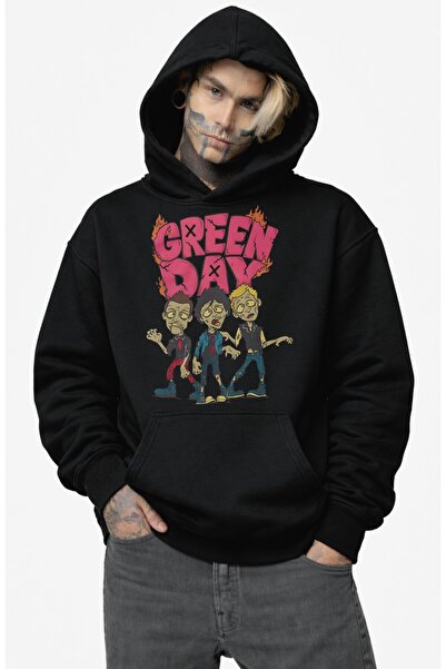 Fuddy Moda Ουνισέξ Φούτερ Green Day Zombie Έκδοση με τύπωμα με κουκούλα με θέ...
