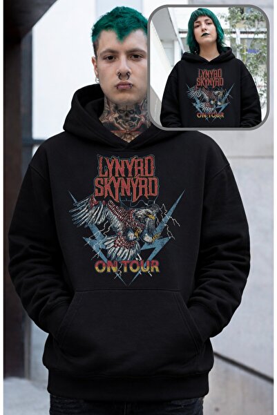 Fuddy Moda Ουνισέξ Φούτερ Lynyrd Skynyrd On Tour με τύπωμα με κουκούλα , Φούτ...