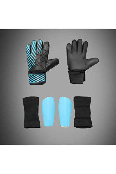 unes قفازات حارس المرمى باللون الأزرق مع شعار NK + مجموعة واقي الساق الأزرق ل...