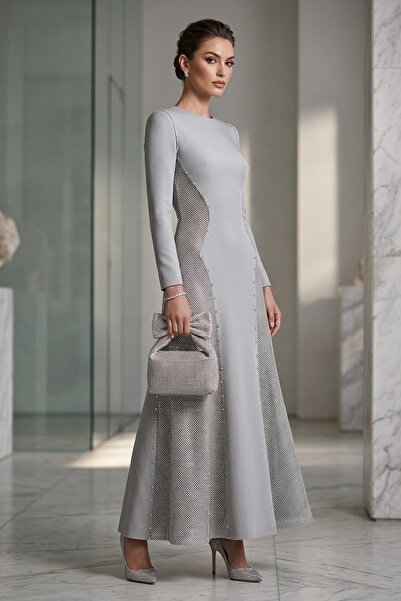 Ayakkabı Fuarı Elit Pm37006 Women's Stoned Evening Dress Bag White