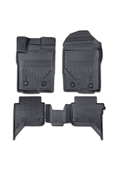 DELUXETUNING Rubber Floor Mats Set for Ford Ranger 2023->, 3D Tray Shape