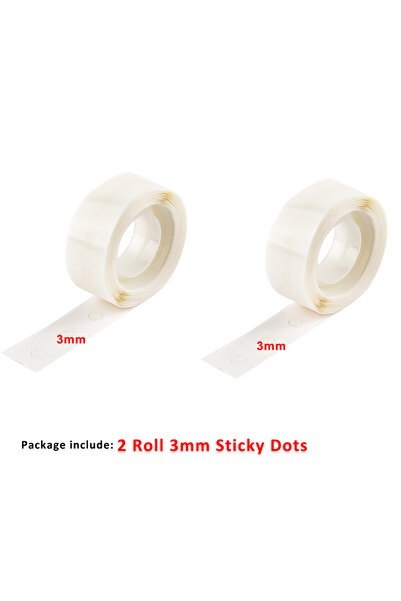 Choice7 2 Roll 3mm 300pcs/Rolls Mini Double Sided Tape Glue Point Clear Ultra...