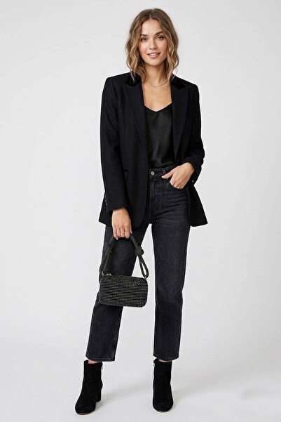 Ayakkabı Fuarı Elit PM373006 Γυναικείο Πέτρινο Βραδινό Φόρεμα Τσάντα Μαύρο