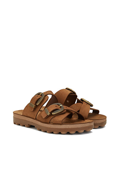 Dıvarese Taba Kadın Günlük Rahat Nubuk Terlik