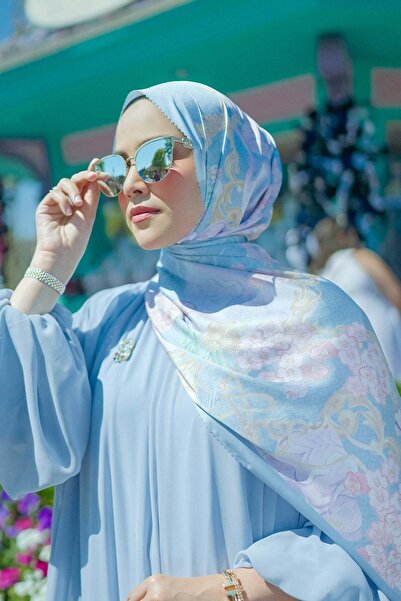 Buttonscarves Wonderland Saten Şal - Airy Blue
