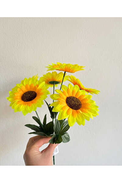 BAKBURAYA YAPAY ÇİÇEKÇİLİK Artificial 6-Branch Yellow Sunflower Günebakan Hom...