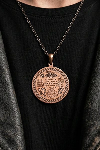 Otto Man Steel Jewelry Kadın Erkek Saf Bakır Kolye Para Tılsımı İşlemeli Otan...