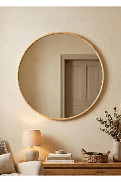 The Mia Ahşap Duvar Aynası 70x70 cm
