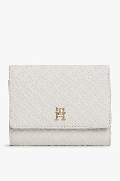 Tommy Hilfiger Th Kadın Icon Three Layer Mono Beige Wallet