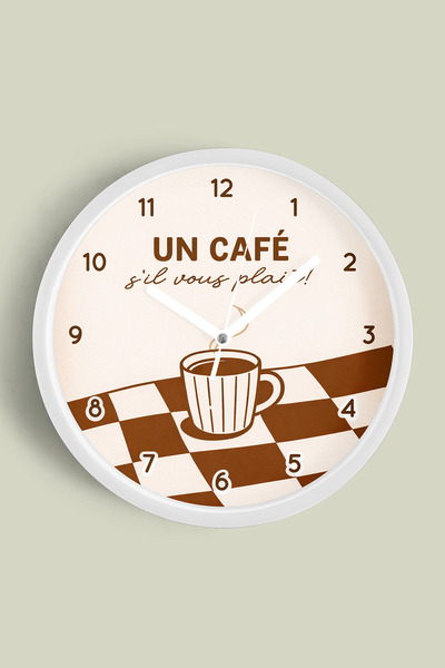 JHAAR Design modern cu litere - Ceas de perete pentru bucătărie „UN CAFÊ” - 4...