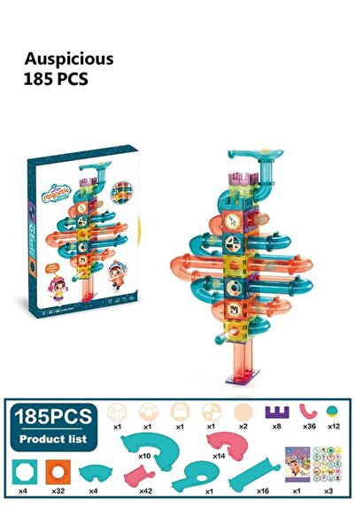 Arabest مجموعة مكعبات بناء مغناطيسية مكونة من 185 قطعة، بلاطات تعليمية STEM م...