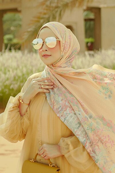 Buttonscarves Al Qasr Saten Şal - Amber