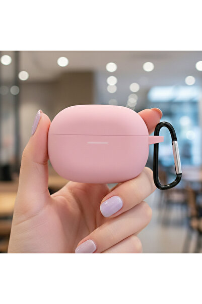 CaseOnn حافظة ريدمي بادز 8 برو من السيليكون غير اللامع باللون الوردي مع حزام ...