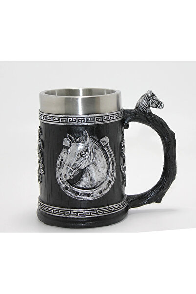 Livenda 3D Embossed Horse Bust Stainless Steel Mug Cup Liv475