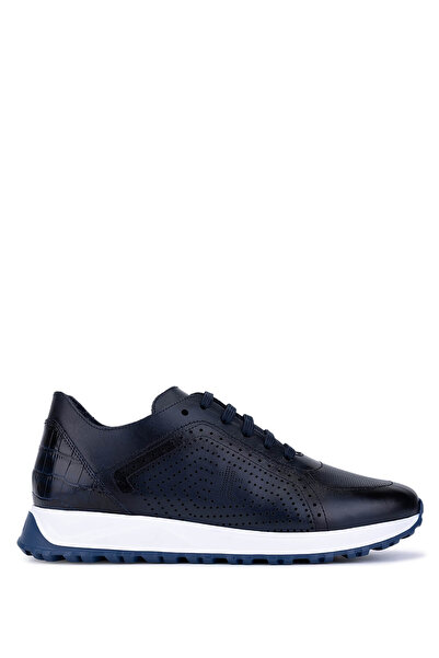Tamer Tanca Men's Genuine Leather Navy Blue Sneakers & Sports Shoes