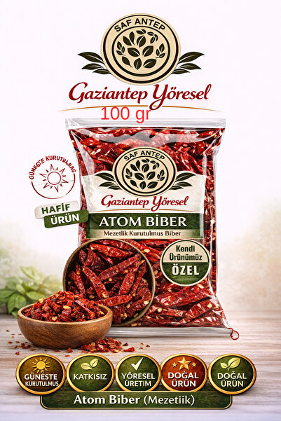 safantep Saf Antep Atom Biber 100 g Enfes Aci Guneste Kurutulmus