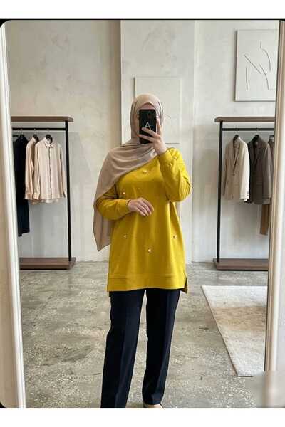 Azram Fashion KADIN İNCİ DETAYLI TESETTÜR TUNİK