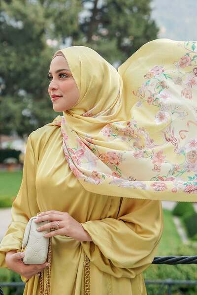 Buttonscarves Farra Saten Şal - Mimosa
