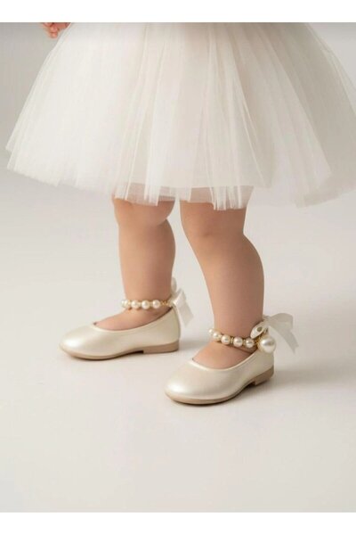 Sy Store Kız Çocuk İnci Detaylı Babet Ayakkabı