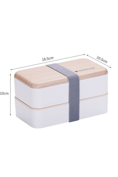 Arabest 2-Layer Bento Lunch Box with Cutlery Set, Japanese Style Food Contain...